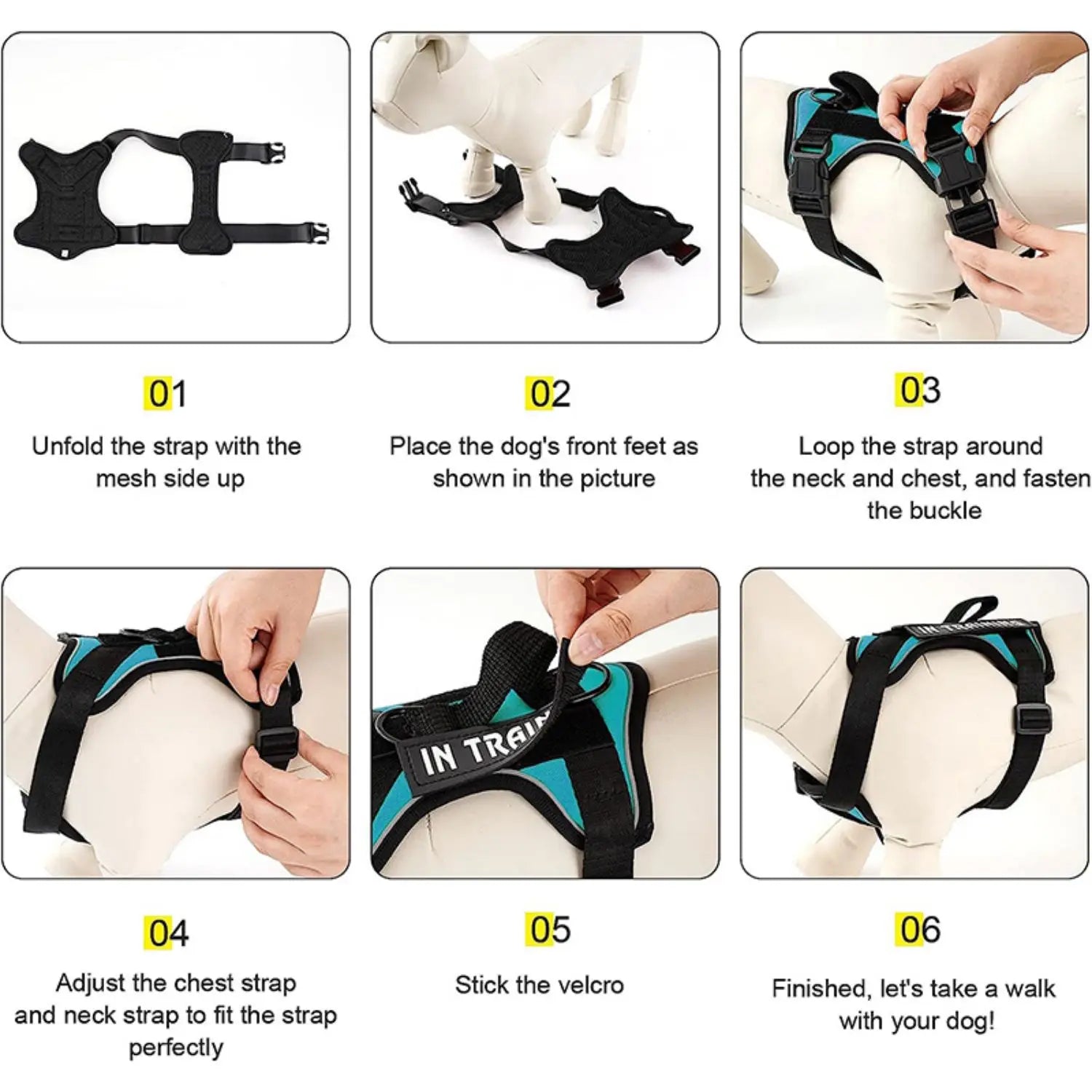 🐾 Tailvoya™ Reflective Service Dog Harness – Comfort, Control & Safety Combined