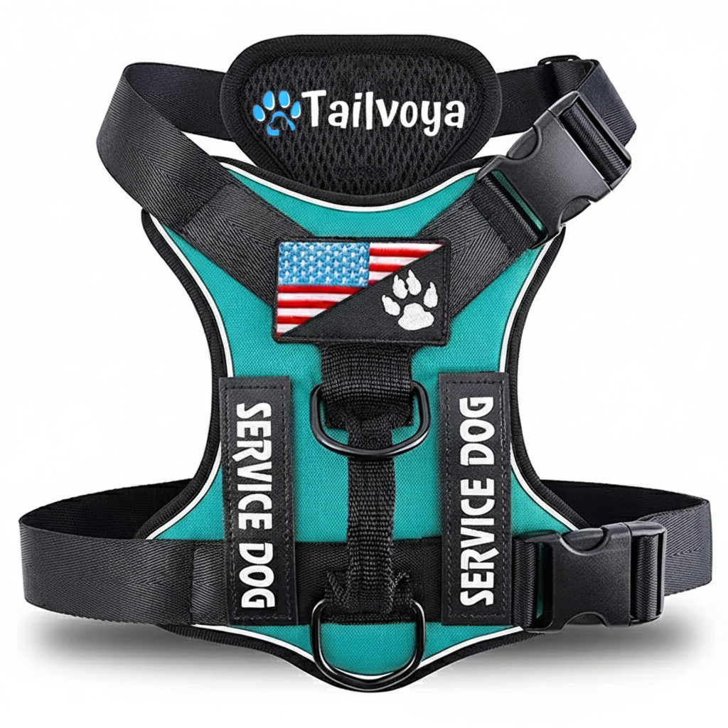 🐾 Tailvoya™ Reflective Service Dog Harness – Comfort, Control & Safety Combined