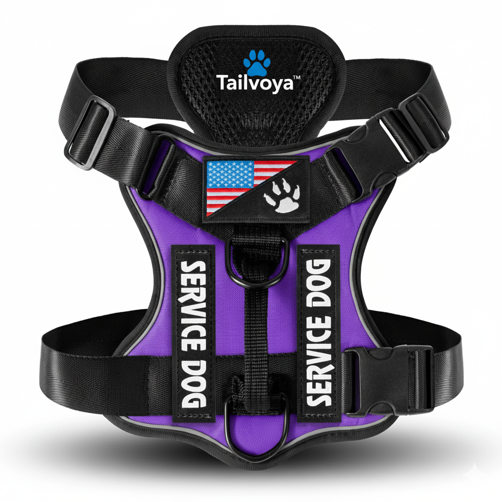 🐾 Tailvoya™ Reflective Service Dog Harness – Comfort, Control & Safety Combined