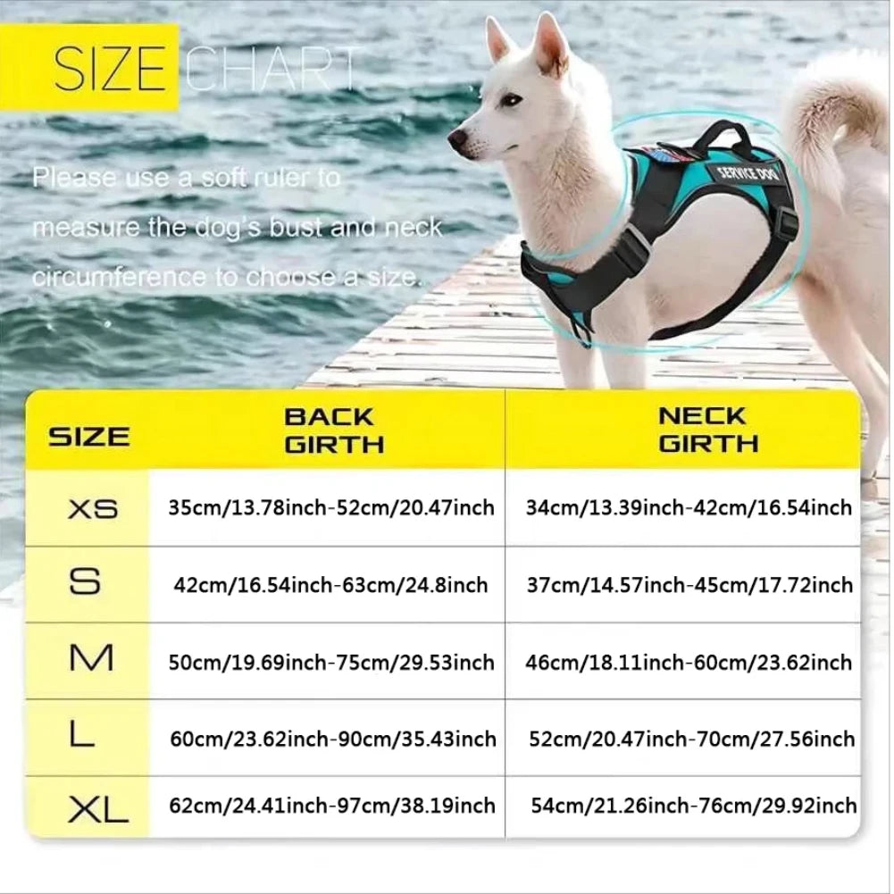 🐾 Tailvoya™ Reflective Service Dog Harness – Comfort, Control & Safety Combined
