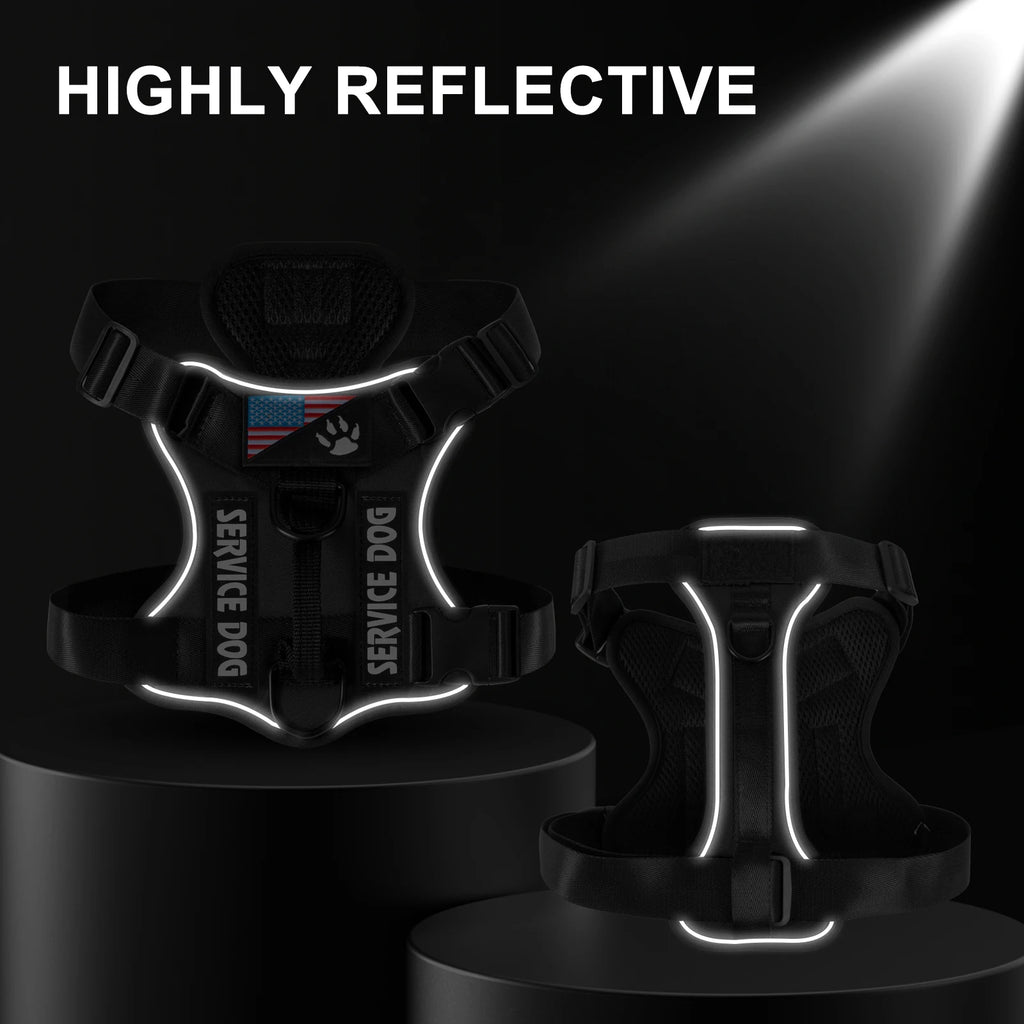 🐾 Tailvoya™ Reflective Service Dog Harness – Comfort, Control & Safety Combined