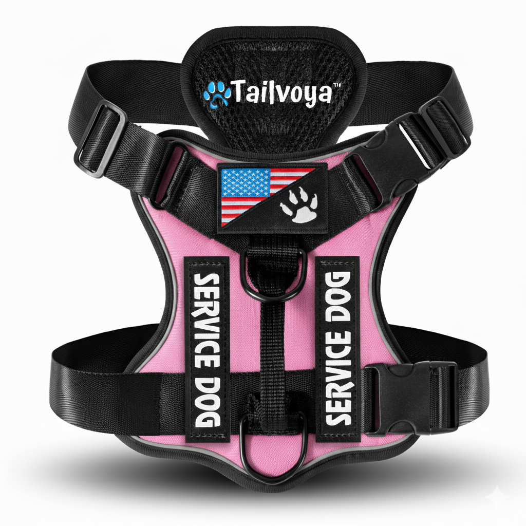 🐾 Tailvoya™ Reflective Service Dog Harness – Comfort, Control & Safety Combined