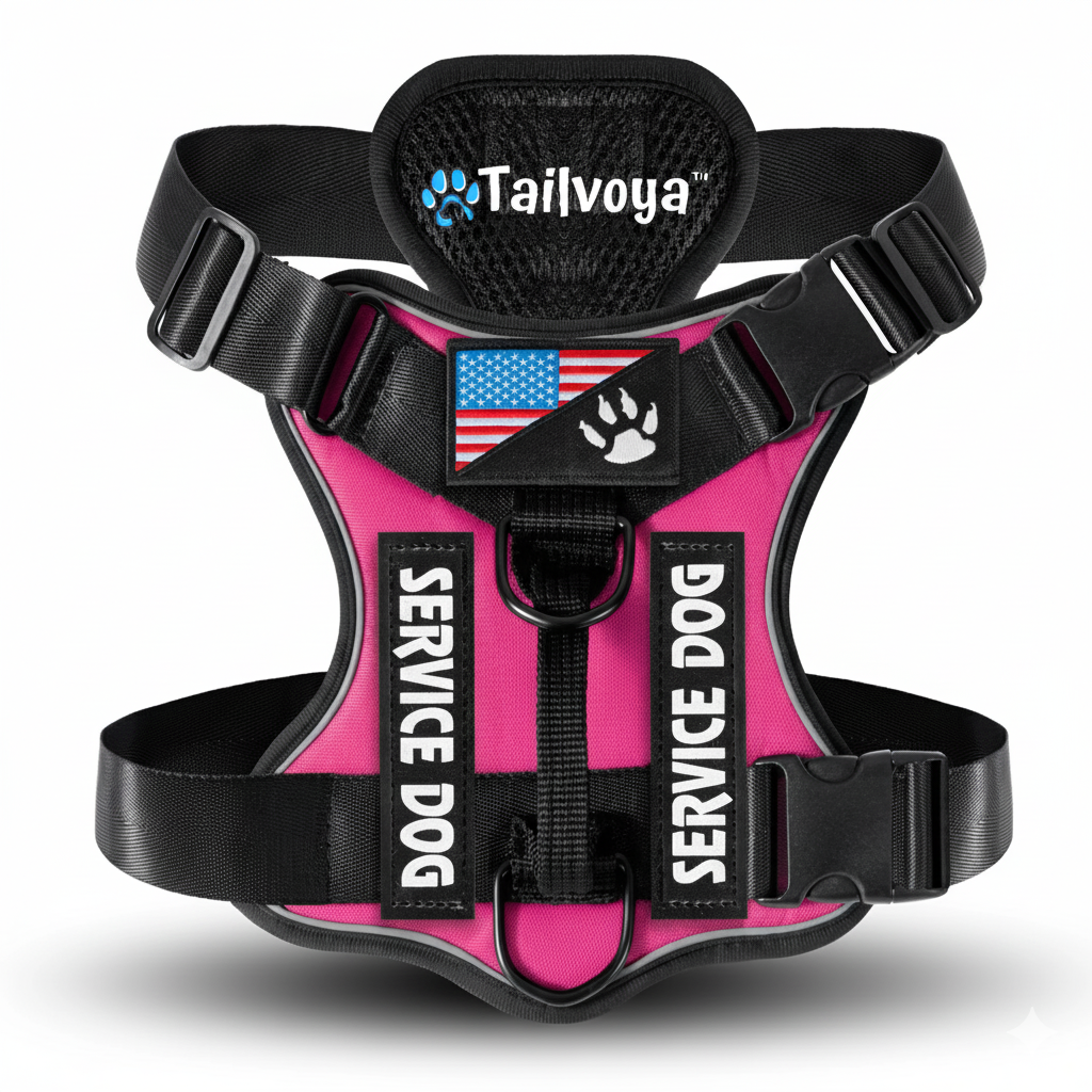 🐾 Tailvoya™ Reflective Service Dog Harness – Comfort, Control & Safety Combined