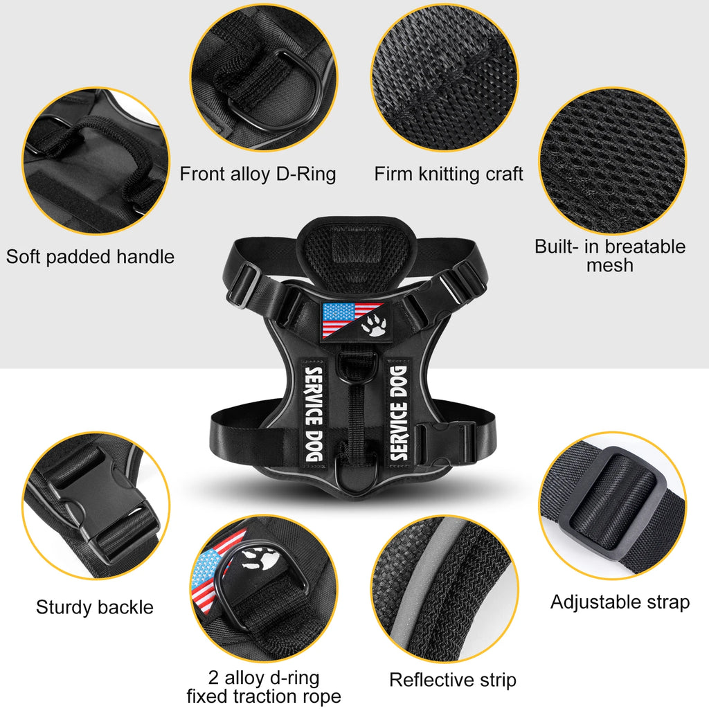 🐾 Tailvoya™ Reflective Service Dog Harness – Comfort, Control & Safety Combined