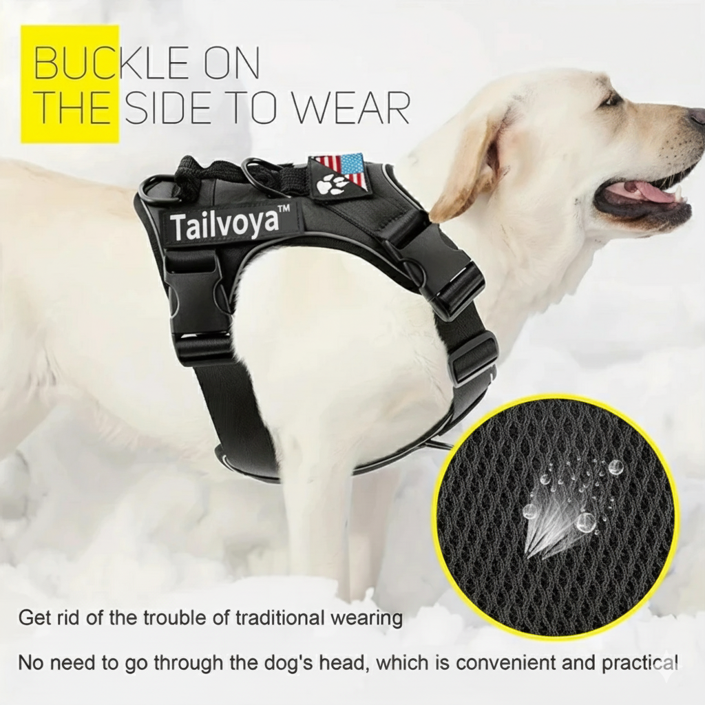 🐾 Tailvoya™ Reflective Service Dog Harness – Comfort, Control & Safety Combined