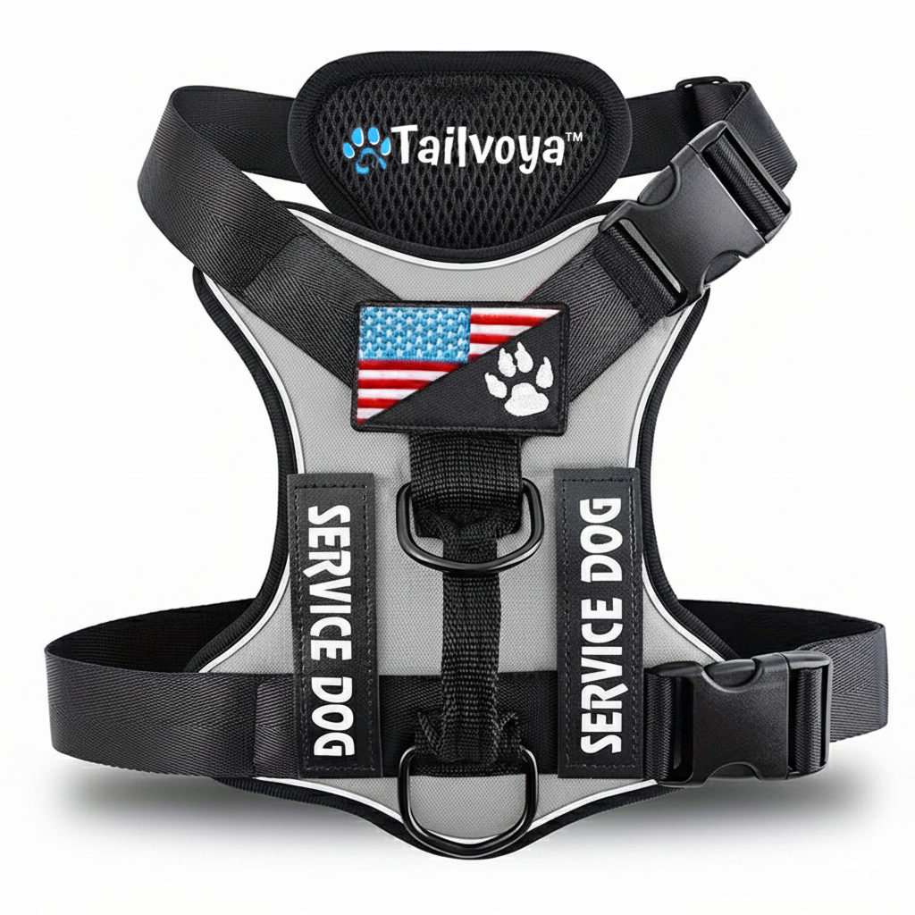 🐾 Tailvoya™ Reflective Service Dog Harness – Comfort, Control & Safety Combined